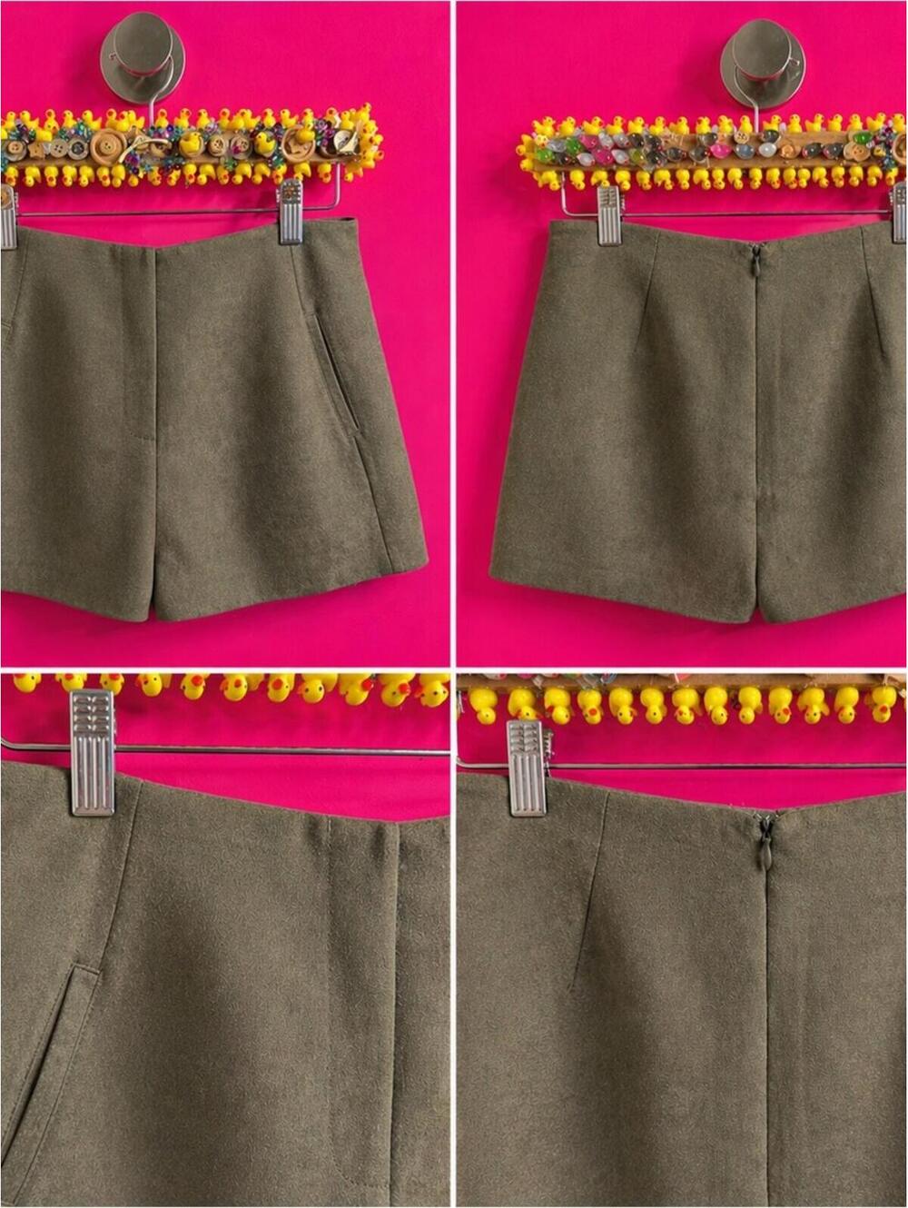 Olive Green Women's Tailored Shorts